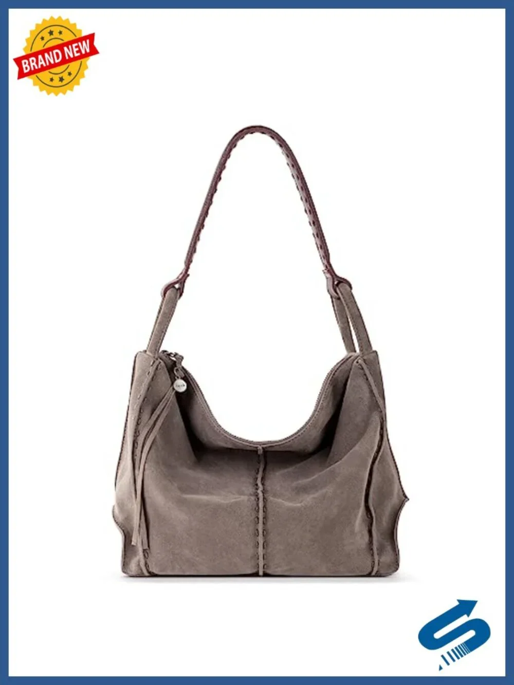 Large Hobo Purse Premium Leather Handbag with Zipper Pocket